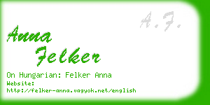 anna felker business card